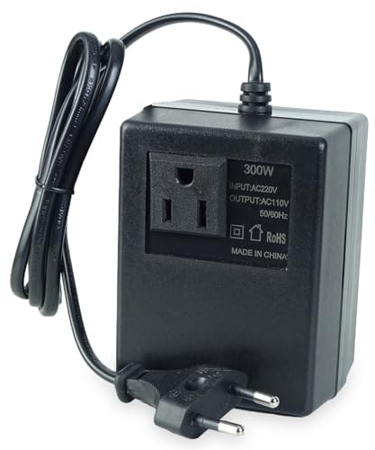 keepdrum USadp300 Spannungswandler Reiseadapter AC 220V zu 110V US/EU Transformator 300 Watt