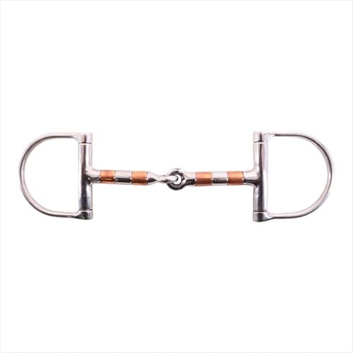AK D-Bit - Morsetti con bocca a rullo in rame e singola articolazione per morsi di cavallo AKRS-2641 (argento, 5.00'')