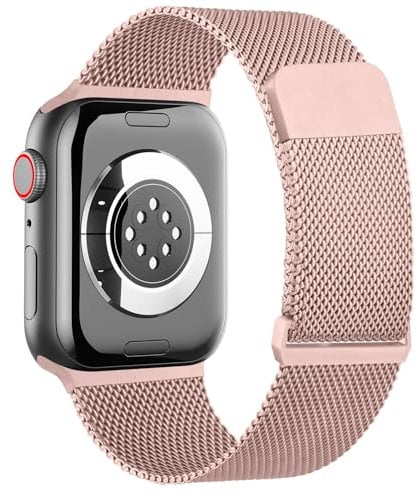 Magnetic Strap for Apple Watch Straps Women Men,Metal Adjustable Replacement Band for iWatch Series 9 8 7 6 5 4 3 2 1 SE (Rose, 38mm/40mm/41mm/42mm(Series 10))