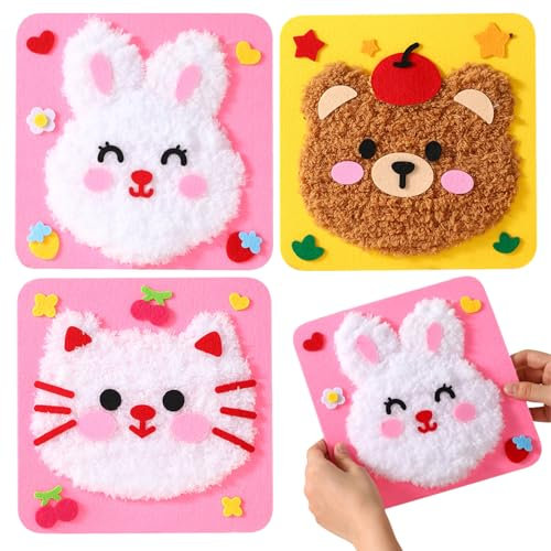 TECHEEL DIY Stickpuppen-Set Nähset Kinder Nähspass für Kinder Nähset Pädagogisches Nähen Wolltiere Nähen DIY EducationalNäh Set Craft Geschenk mit Nähwerkzeugen