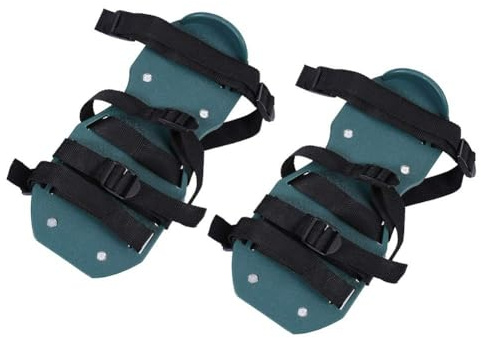 Louttary 1 paio di scarpe aeratore per prato per erba, scarpe con spuntoni verdi PP + acciaio al carbonio per prato prato allentamento terreno aeratore scarpe con punte