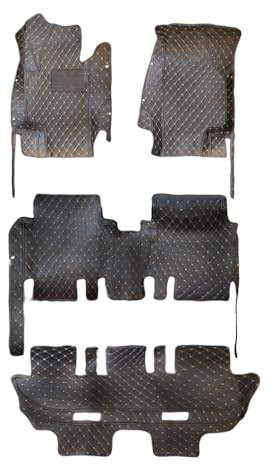 Tuqiang Maßgeschneiderte Auto Fußmatten für Volkswagen für Sharan 2010–2022 7N für SEAT für Alhambra 7-Sitzer, PU-Leder-Fußmatten Auto, rutschfest Kfz-Teppich, Allwetter-Fußmatten Autoteppiche