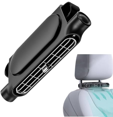 Car Backseat Fan,Vehicle Rear Headrest Fans | Rechargeable 3000Mah 3-Speed Adjustable Ventilador for Automotive Hot Weather Auto Long Drive Road Trip Vehicle Driver Truck