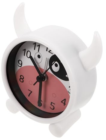 VALICLUD Kuh-Motiv-tischwecker Batteriebetrieben Stilvoller Wecker Für Schlafzimmer Und Arbeitszimmer Als Dekoration Nachttischuhr Ohne Ticken