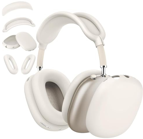 4 in 1 Hülle für Airpods Max Kopfhörer, Weiche Ohrmuschel-Abdeckung/Ohrpolster/Kopfbandabdeckung für Apple Airpod Max Zubehör Cases Cover (Starlight-4pcs)