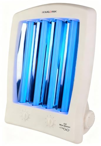 Kalorik GB1004B Heimsolarium zum Bräunen von Gesicht und Dekolleté 4x15W, Gesichtsbräuner inkl. 2x Sonnenbankbrille, Hochwirksame Solarium Lampe für Schnelle & Langanhaltende Bräune, Für Heimstudio