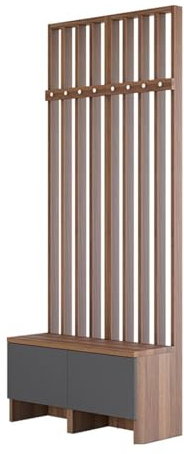 CJWKXQOL Hallway Tree with Bench and Storage, Mud Room Organization Storage Bench, Farmhouse Trees for Entryway Hallway Narrow(Walnut,80x37x200cm)