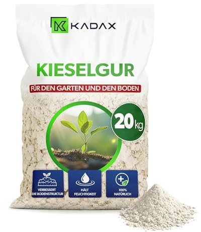 KADAX Kieselgur 20kg für Garten, Diatomeenerde als feines Pulver, Bodenaktivator für gesunde Böden, Pflanzenwachstum & natürliche Schädlingsabwehr