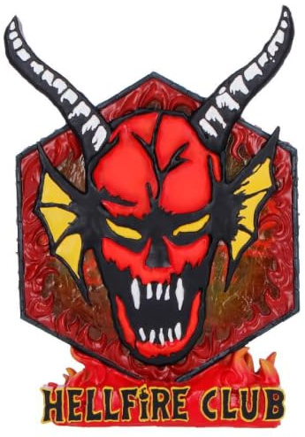 Nemesis Now Stranger Things Hellfire Club USB-Tischlampe, offiziell lizenziert, handbemalt, sechseckig, Kunstharz, beleuchtet, 23,6 cm