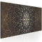 B&D XXL - Wandbilder XXL Mandala 120x40 cm 1 tlg - Wand Deko Vlies Leinwand Bilder Groß Wanddeko Wohnzimmer Schlafzimmer Kunstdrucke Panoramabild - Orient Zen Indische Hippie braun