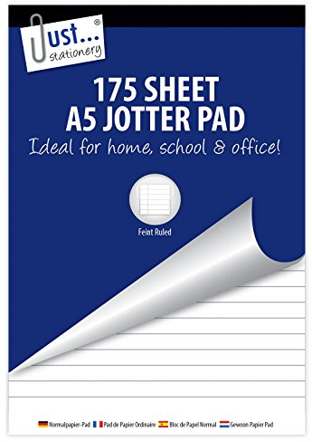 Just-Stationery 175 Sheet Bumper Jotter Pad,4692