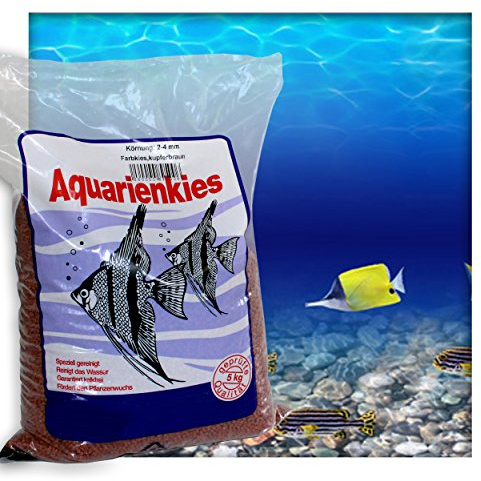Kieskönig Farbkies Kupferbraun Aquarium Deko Kies Aquariengrund Aquariumkies Bodengrund Körnung 2-4 mm 15 kg (3X 5 kg Beutel)