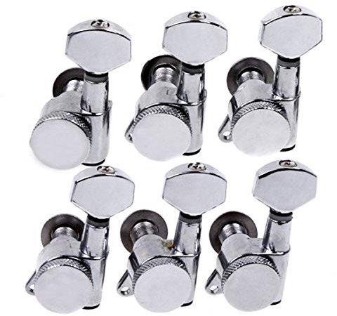 1 Set 6L Feststellwirbel Stimmwirbel Mechaniken Gitarre Chrom Tuning Schlüssel Ersatz Gitarre Zubehör
