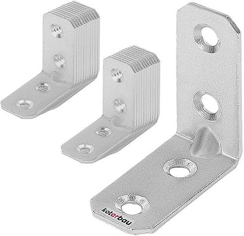KOTARBAU 25er Set Winkelverbinder 35 x 35 x 16 x 2 mm mit Sicke Stahl Bauwinkel Montagelöcher Möbelverbinder Verzinkt Schwerlast Holzverbinder Montagewinkel