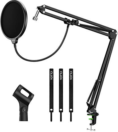 YOTTO Supporto per Microfono con filtro pop Supporto per Mic a Forbice con Braccio Regolabile a Sospensione per registrazioni in studio Trasmissione Streaming per Blue Yeti Nano Snowball e Altri Mic