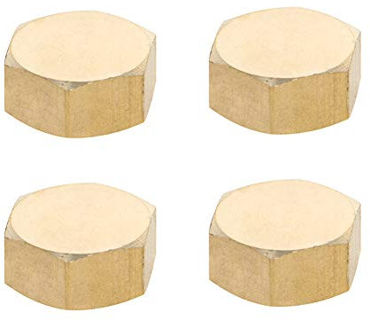 Othmro 4 Stück Rohrverschraubungsventilkappe, Messing-Sechskant-Innengewinde-Schlauchverbinder, 5/8 mm Innengewinde, Sechskant-Kompressions-Absperrventil-Anschluss für Garten und Außenwasserleitungen