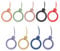 UKCOCO Key Chain Rings with Nylon Lanyards - 9Pcs Silicone Finger Ring Hand Wrist Strap Lanyard for Cell Phone, USB Flash Drive, MP3 Player, Keys, Camera - Gem, Mixed Colors