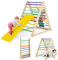 COSTWAY Arrampicata per Bambini, Triangolo da Arrampicata in Legno con Scivolo, Scala Giochi Pieghevole per Bambini 3+ Anni, Carico 60 kg (colorato)