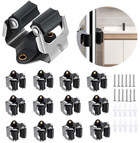 3-H Mop Holder 12 Pack,Brush Holder,Broom Holder Wall Mounted for Kitchen Bathroom Laundry Room Shed Garage Garden(Black)