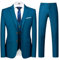 Allthemen Costume Homme Mariage 3 Pièces Slim Fit Smoking Costume Couleur Unie Deux Boutons Formel Veste Gilet et Pantalon Bleu Foncé XL