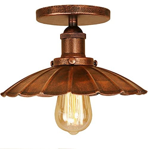 HTRUIYATY Deckenlampe Vintage Lampe Industrial Design E27 Regenschirm Deckenleuchte Lampenschirm aus Metall