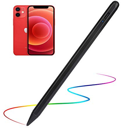 Stylus Pens for iPhone SE/12/X/9/8/7/13/14/15i Pencil, Evach Active Digital Pen High Sensitivity Pencil with 1.5mm Ultra Fine Tip Stylus Pen for iPhone SE/12/X/9/8/7/13/14/15i,Black