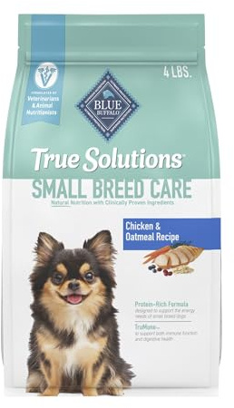 Blue Buffalo True Solutions Small Breed Care Natural Dry Dog Food for Adult Small Breed Dogs, Chicken, 4-lb. Bag