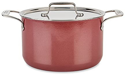 All-Clad Fusiontec Rose Quartz 4 Quart Soup Pot w/Lid Utensilios de Cocina, ollas y sartenes, Cerámica, Acero, Cuarzo Rosa