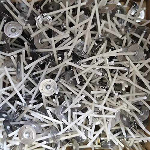 500 Teelichtdochte 2T51 mit Fuß, Kerzendochte aus Baumwolle je 3,5 cm, für Teelichter mit Paraffin