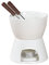 Sizikato Schokoladen-Fondue-Set aus reinem weißem Porzellan, 284 ml
