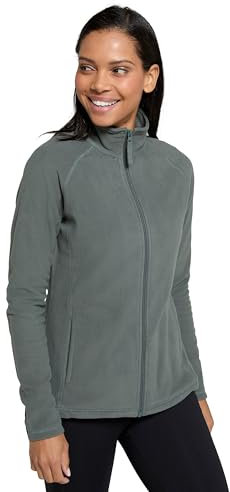 Mountain Warehouse Raso Womens Fleece - Soft Touch Ladies Sweater Top with Full Zip, Microfleece - Best for Daily Use, Outdoors & Travelling Khaki Women's Size 18