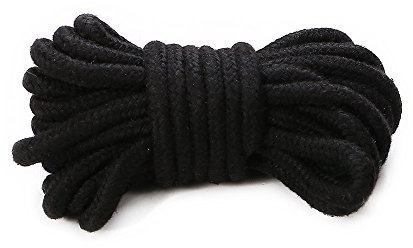 ZPX Soft Cotton Rope 10m Length 8mm Thick Multipurpose Durable Long Rope. Tying Rope Macrame Cord (2 Pack,Black)