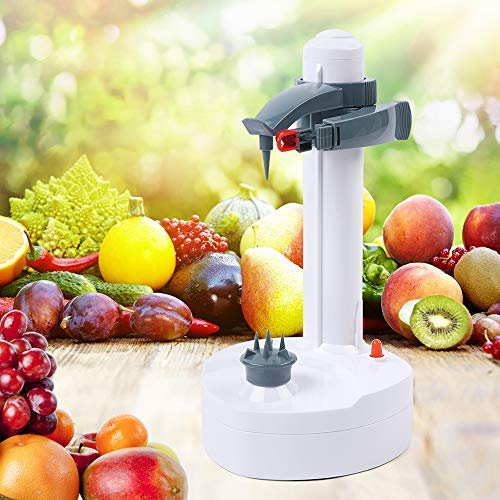 Electric Peeler,Lightakai Automatic Rotating Potato Peeler Vegetable Peeler Vegetable Peeler Fruit Peeler Electric Peeler Kitchen Peeling Tool,White