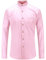 JEETOO Homme Chemise à Col Officier Manches Longues de Couleur Unie Oxford (Rose-Poche à insérer, XX-Large)