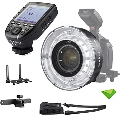 Godox R200 Macro Ring Flash Head for AD200 AD200 Pro w/Godox Xpro-O Trigger 5800±200K 200Ws with Modeling Lamp Macro Speedlight for DSLR Cameras for Portrait, Macro Shooting, Wedding Photography, etc