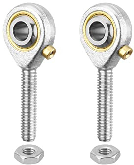 HiPicco POS5 Rod End Bearing, 2pcs 5mm Bore Pre-Lubricated M5x0.8mm Metric Male Thread Right Hand Heim Joint with Jam Nuts