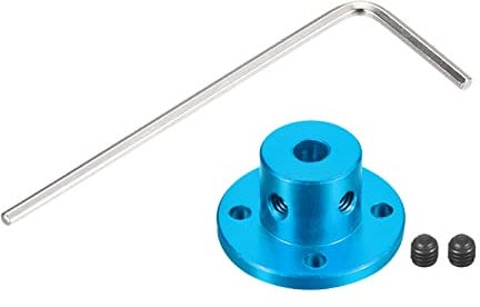 sourcing map 2 Pcs 8mm Flange Coupling Connector Light Blue Shaft Axis Fittings for DIY RC Model Motors, 4pcs Fastening Screw 2pcs Hex Wrench