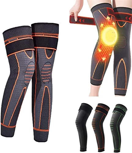 Tourmaline Acupressure Self-heating Shaping Knee Sleeve Mugwort Acupressure Shaping Knee Pads Knee Compression Sleeve Wormwood Self-heating Knee Pads Full Leg Compression Sleeves ( Color : Orange , Si