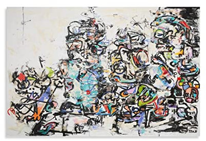 mantong Fika Leon Is An Indonesian Artist《Just A Morning Walk Around with My Pets》Abstrakte Graffiti-Kunstwerke, Leinwand-Poster, Wandkunstdrucke, Heimdekoration, 20 x 30 cm