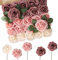 N&T NIETING Künstliche Blumen Rosen, 50 Stück Real Touch Rose Blume mit Stielen für DIY Hochzeitssträuße Brautdusche Tafelaufsätze Blumenarrangements Partytische Heimdekorationen, Gemischtes Rosa