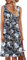 AUSELILY Sommerkleid Damen Casual Button Down Mini Kleid Cute V Neck Strandkleid mit Taschen Blaue Lilie M