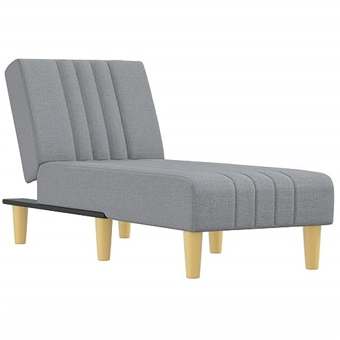 vidaXL Chaiselongue, Sofa in 3 Positionen zum Sitzen Entspannen Schlafen Verstellbar, Couch in Eleganter Optik, Liege Schlafsofa Loungesofa Liegesofa, Hellgrau Stoff