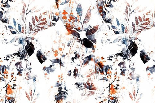 Queence | Küchen Spritzschutz Pflanzen Abstrakt 80x60x0,3 cm | Küchenrückwand | Alu-DiBond | Fliesenschutz für den Herd und Spüle | Küchenfliesen | Fliesenspiegel | Rückwand