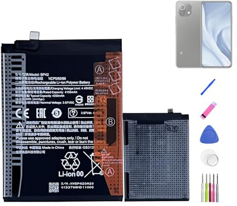 HIGHAKKU Ersatzakku BP42 kompatibel mit Mi 11 Lite 4G & Mi 11 Lite 5G with Tools