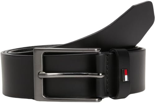 Tommy Hilfiger Herren Gürtel Layton aus Leder, Schwarz (Black), 90 cm