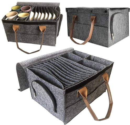 QUVBKZ Porte-Vaisselle Camping-Car, Porte-Assiettes en Feutre, Rangement Vaisselle, Rangement Assiette, Rangement Camping Car, Porte Assiette, Vaisselle Camping Car