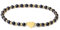 MetJakt Handgemachter Naturstein Perlenarmband 4MM Mini Stretch Armband Energiearmbänder 18k vergoldet Herz Armbänder für Damen Damenschmuck Echtes (Blauer Sandstein)