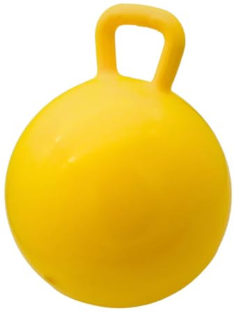 PFIFF 103033 aufblasbarer Pferdespielball, Spielball für Pferde, Pferdespielzeug, Ball mit Luftpumpe, gelb, 50cm