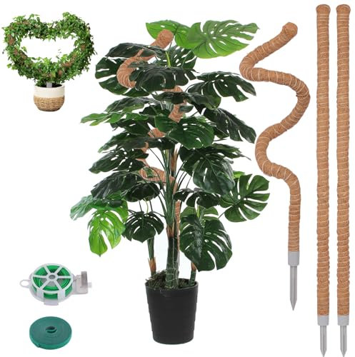 Monstera Lot de 3 bâtons de mousse de 127 cm pour plantes grimpantes d'intérieur et bricolage - Kit de support pour plantes en pot, pothos, philodendron