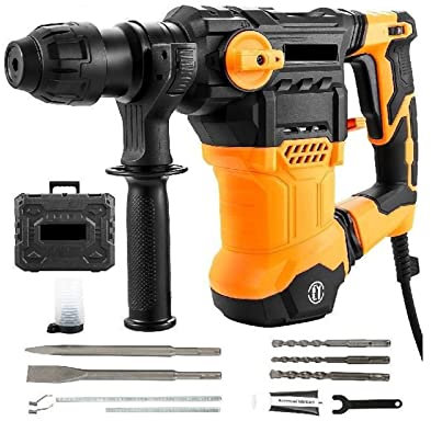1500W 32mm 4 Modes Rotary Hammer Drill for Demolition with SDS Plus Cord for Chiseling Metal and Concrete